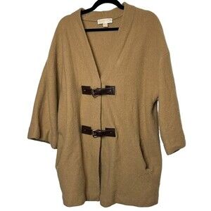 Michael Michael Kors Camel Wool Blend 3/4 Sleeve Jacket Size L Women